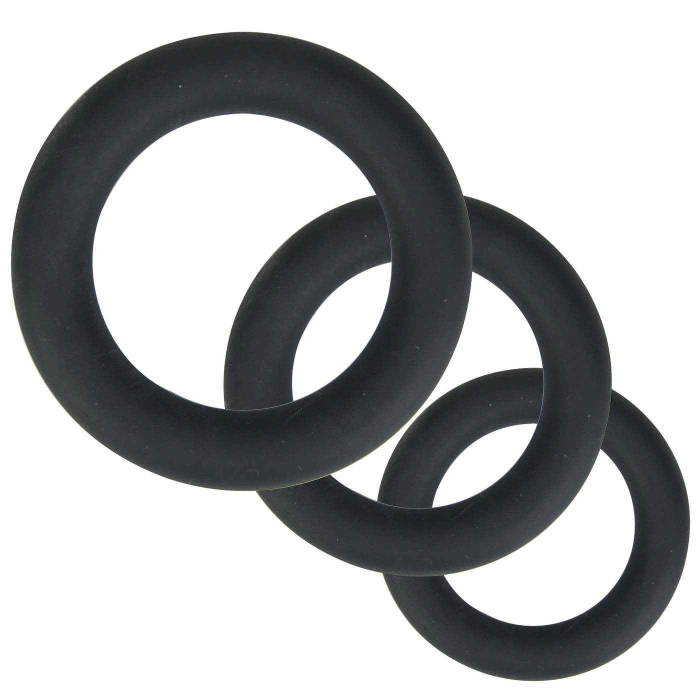 Loving Joy Thick Silicone Cock Rings 3 Pack - Grey