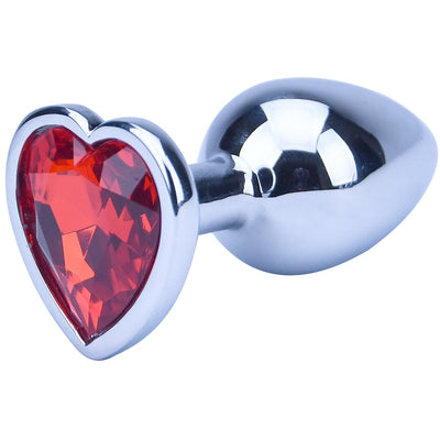 Precious Metals Heart Shaped Butt Plug-Silver