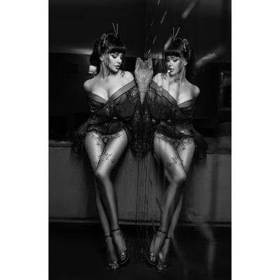 Black Secret BS137 Crotchless Tights - Bordeaux