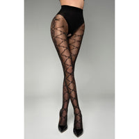 Black Secret BS140 Crotchless Tights With Lurex