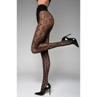 Black Secret BS140 Crotchless Tights With Lurex