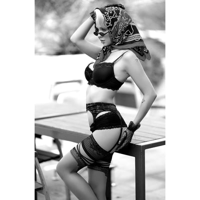 Black Secret BS145 Stockings Black/Skin