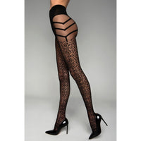 Black Secret BS150 Crotchless Tights With Lurex