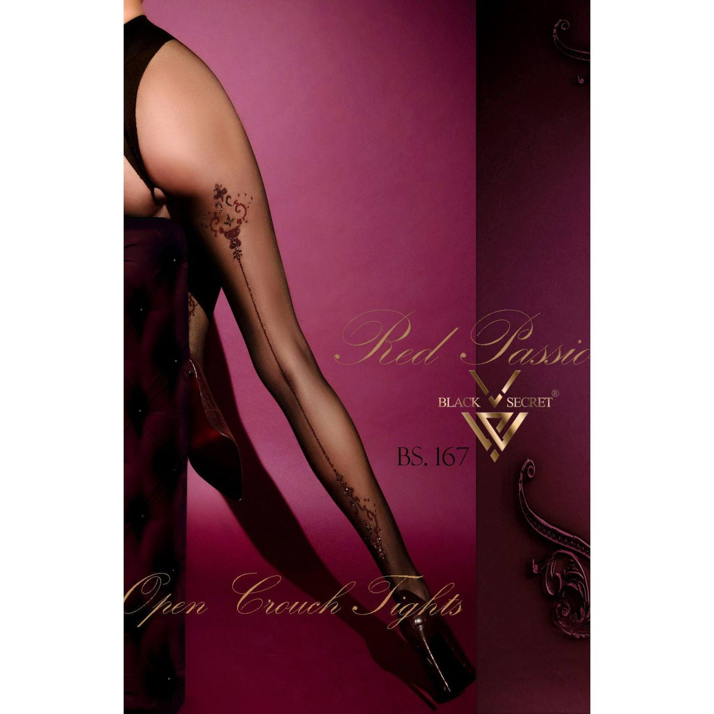 Black Secret BS167 Open Crotch Tights Black