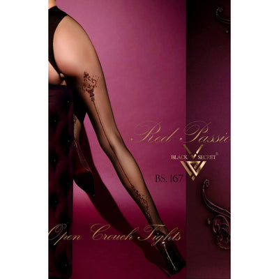 Black Secret BS167 Open Crotch Tights Black