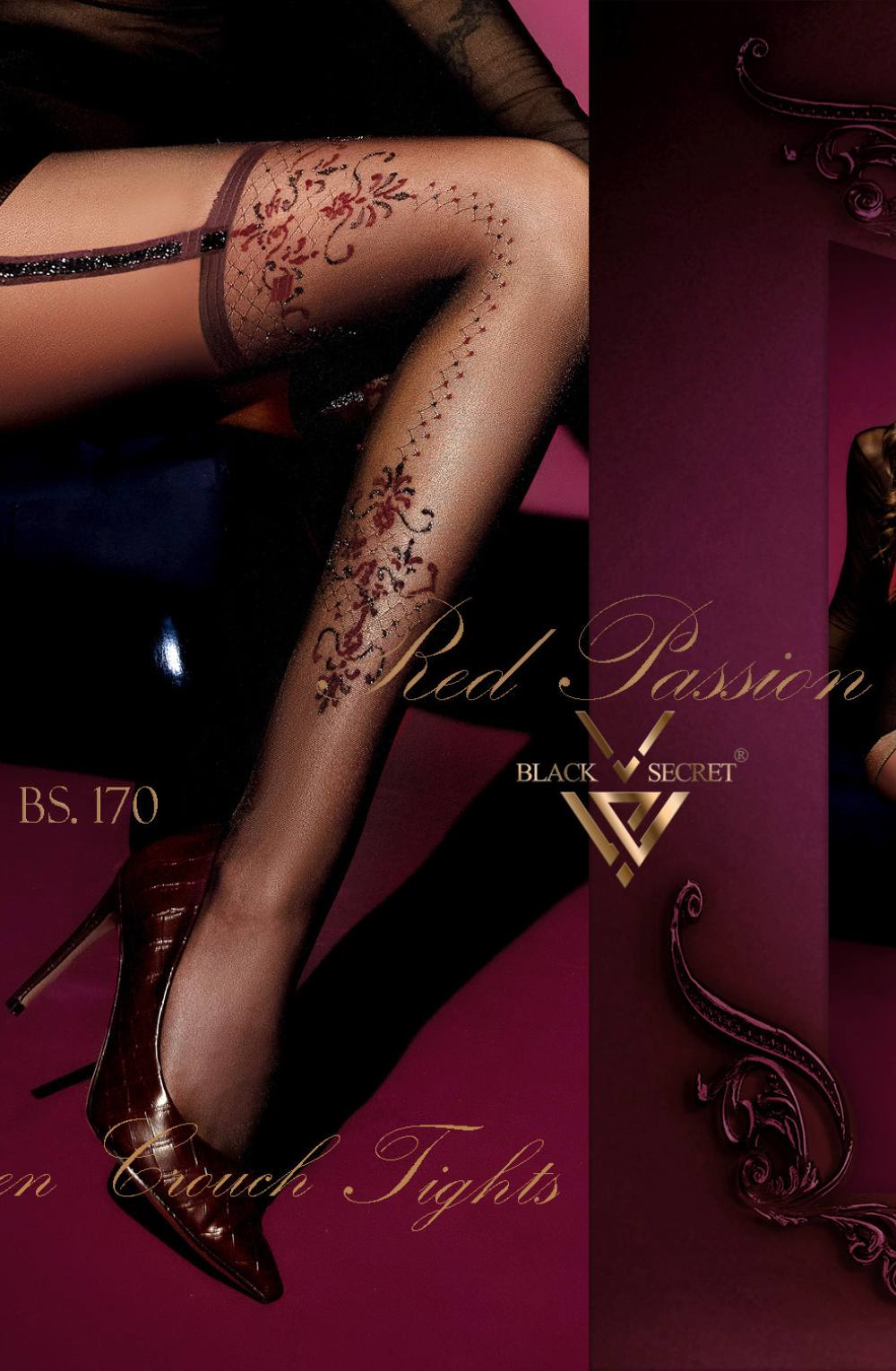 Black Secret BS170 Open Crotch Tights - Black