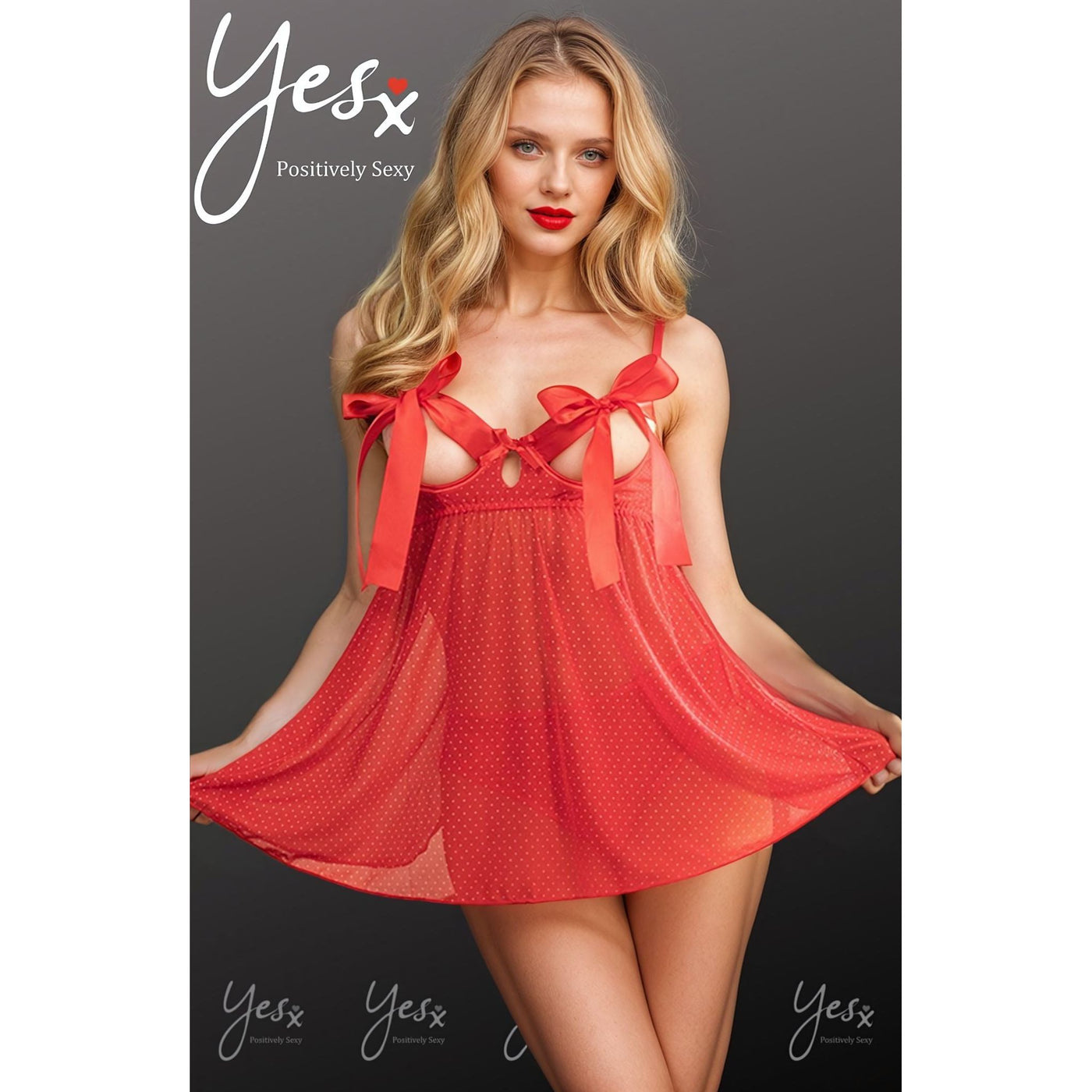 YesX YX841 Red Babydoll Set