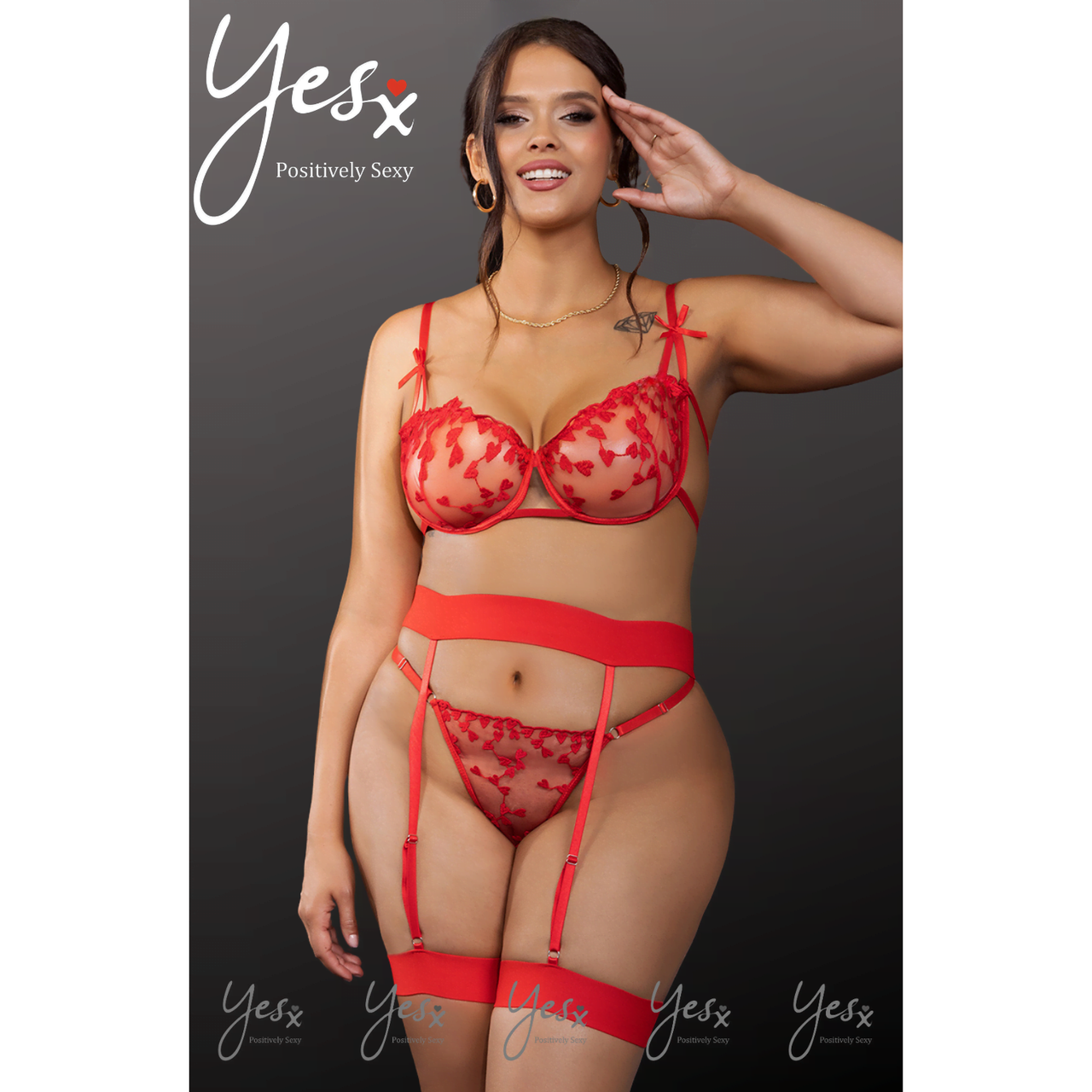 YesX YX845Q Red Bra Set