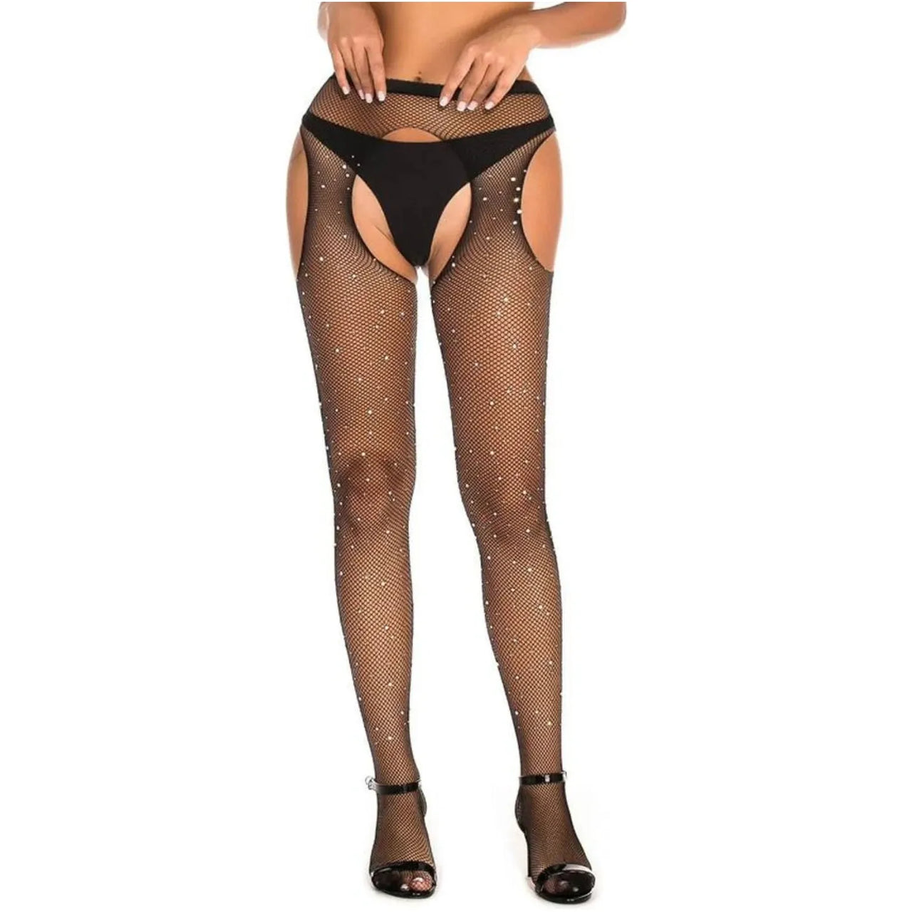 YesX YX850 Sparkly Fishnet - Black