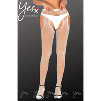 YesX YX851 Sparkly Fishnet White