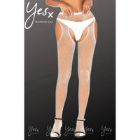 YesX YX851 Sparkly Fishnet White