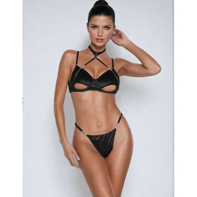YesX YX871 Hollow Cut Halter Bra Set