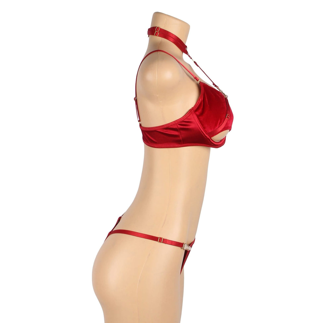 YesX YX872Q Hollow Cut Halter Bra Set Up To 2XL