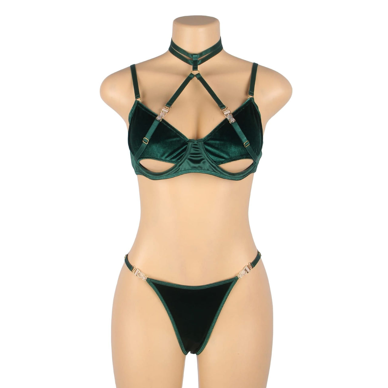 YesX YX873 Hollow Cut Halter Bra Set