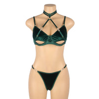 YesX YX873 Hollow Cut Halter Bra Set