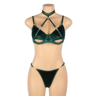 YesX YX873 Hollow Cut Halter Bra Set