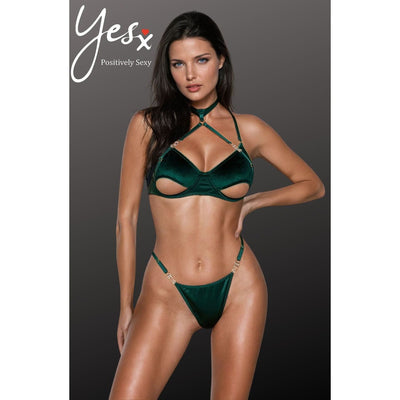 YesX YX873 Hollow Cut Halter Bra Set