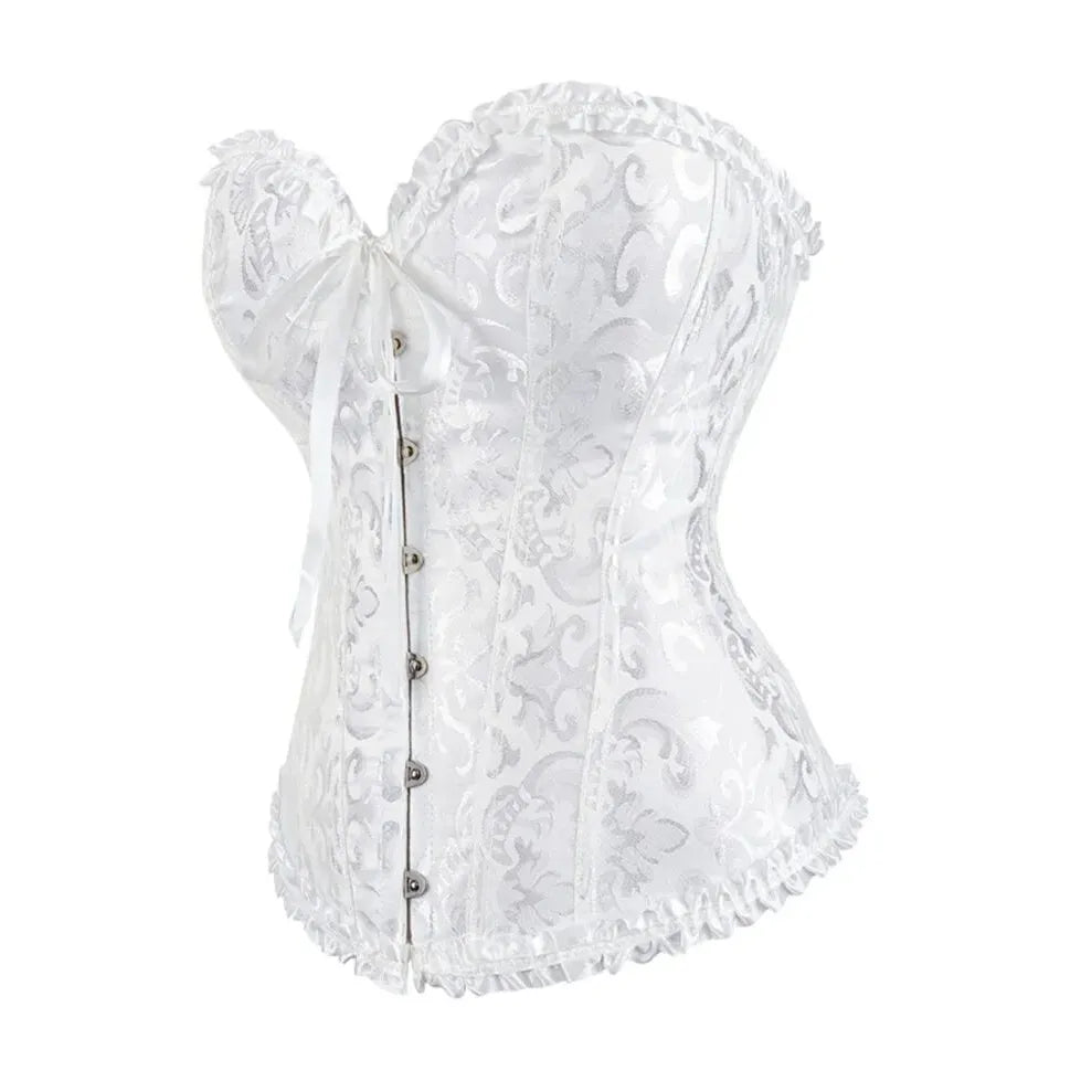 YesX YX887 Elegant White Brocade Corset