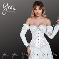 YesX YX887 Elegant White Brocade Corset
