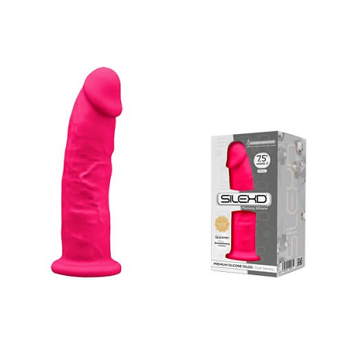 7.5 inch Realistic Silicone Dual Density Dildo with Suction Cup Pink
