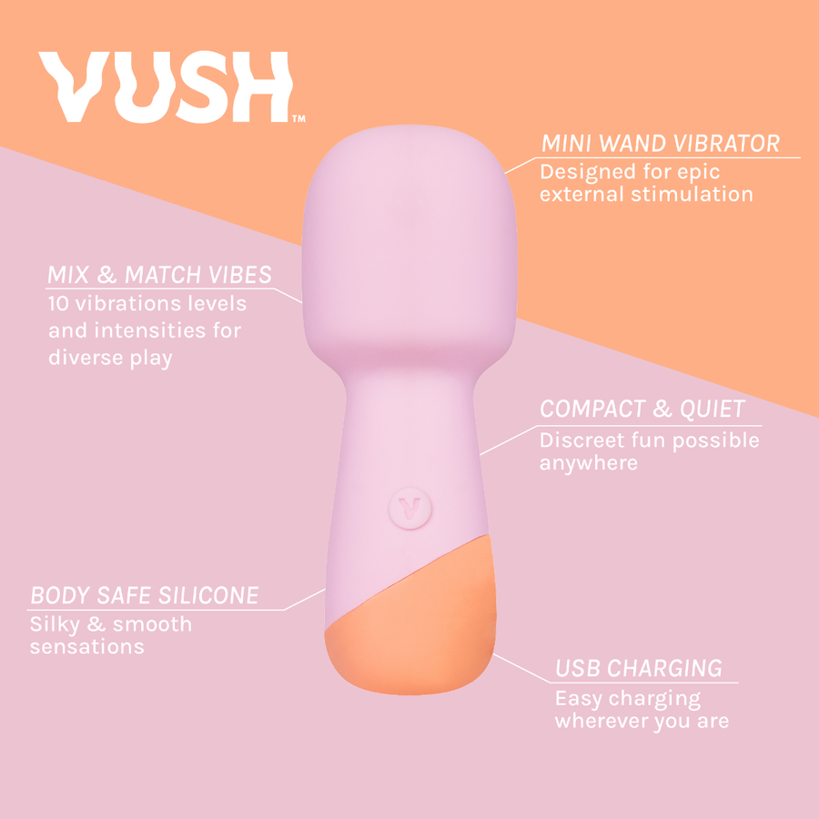 Vush - Peachy Mini Wand Massager