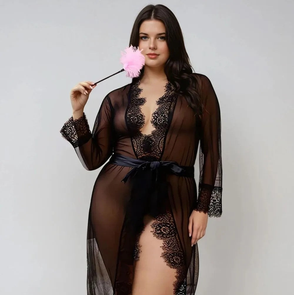 YesX YX734Q Lacey Black Robe