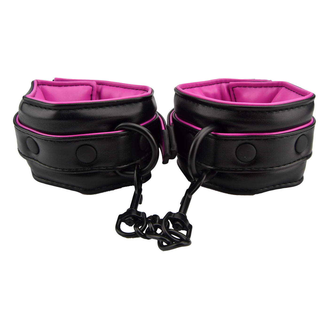 Bound to Please Pink & Black Ankle Cuffs