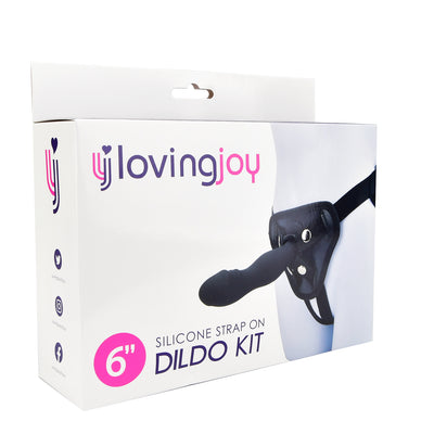 Loving Joy 6 Inch Silicone Strap On Dildo Kit