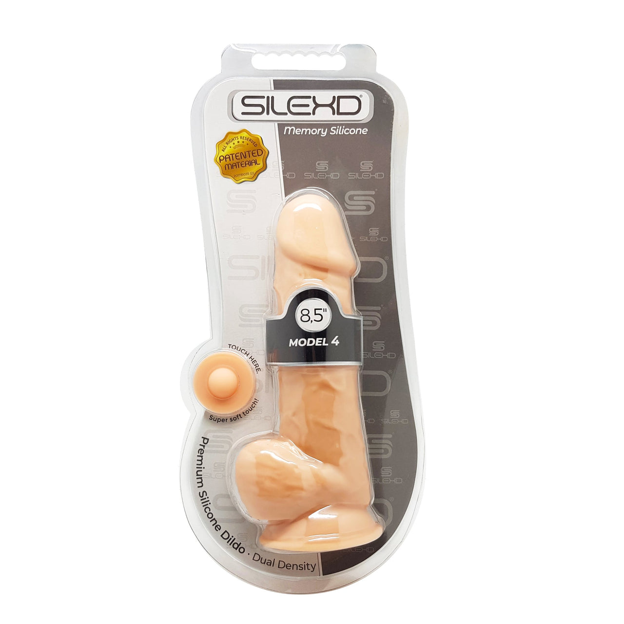 8.5 inch Realistic Silicone Dual Density Girthy Dildo with Suction Cup with Balls