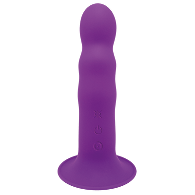 Adrien Lastic Dual Density Cushioned Core Vibrating Suction Cup Ribbed Silicone Dildo 7 Inch