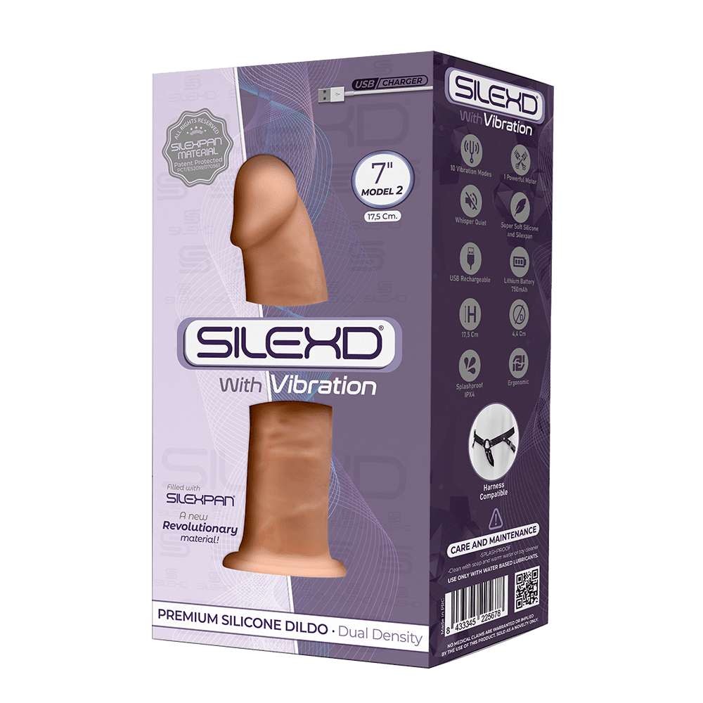 7 inch Realistic Vibrating Silicone Dual Density Dildo with Suction Cup
