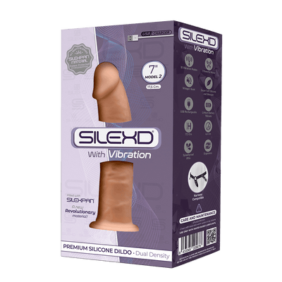 7 inch Realistic Vibrating Silicone Dual Density Dildo with Suction Cup