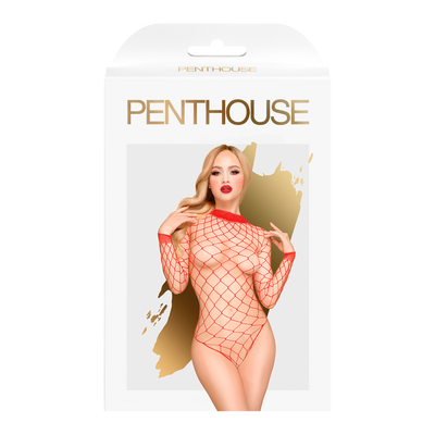 Penthouse - Scandalous - Turtleneck fishnet teddy - black